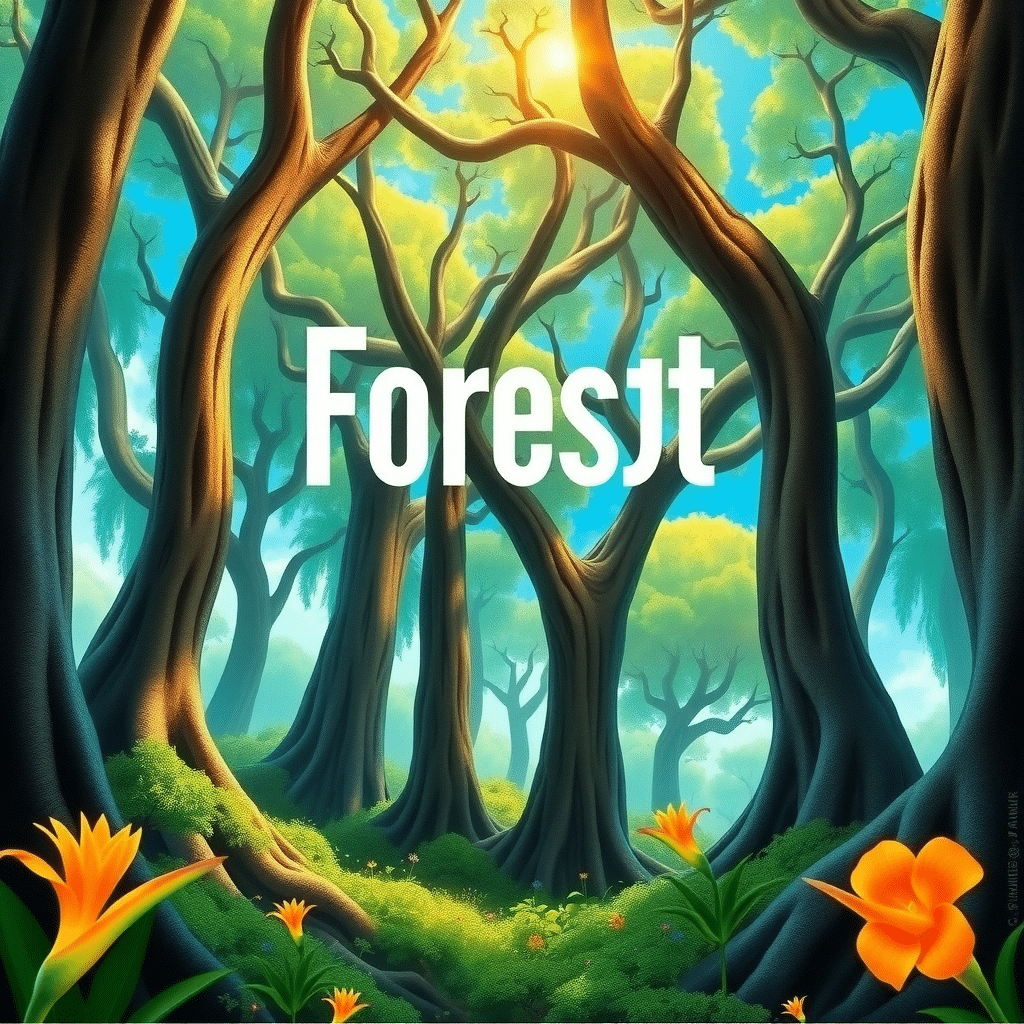 Whispering Woods of Azure Enchantment