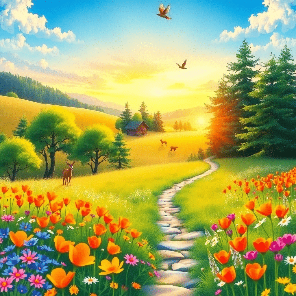 Meadow Awakening: Whispers of Serenity at Sunrise