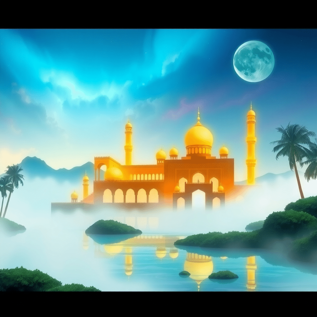 Mysterious Shimmer Oasis of Emerald Splendor