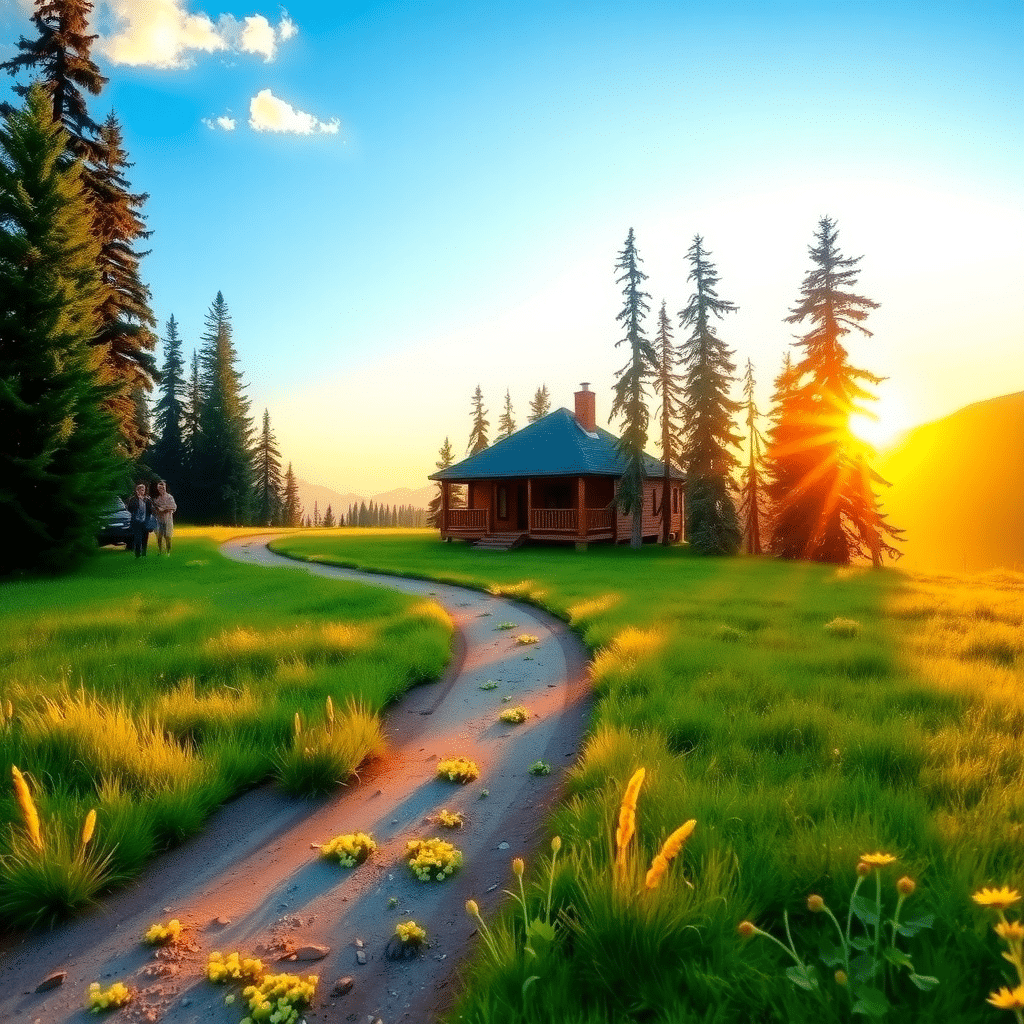 Mountain Serenity Morning: Sunrise Meets Secluded Tranquility