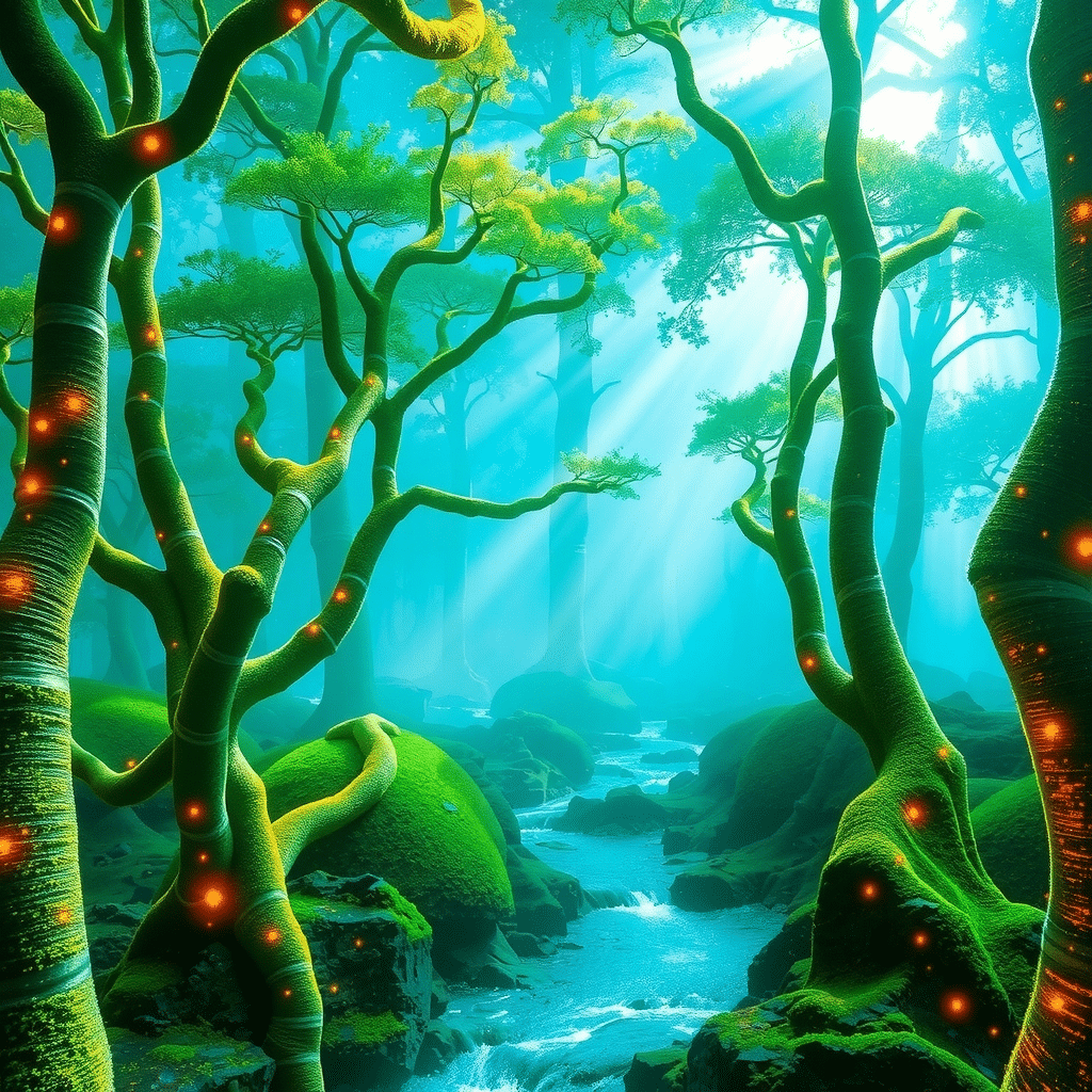 Grove of Celestial Wonders: Ethereal Oasis Blooms