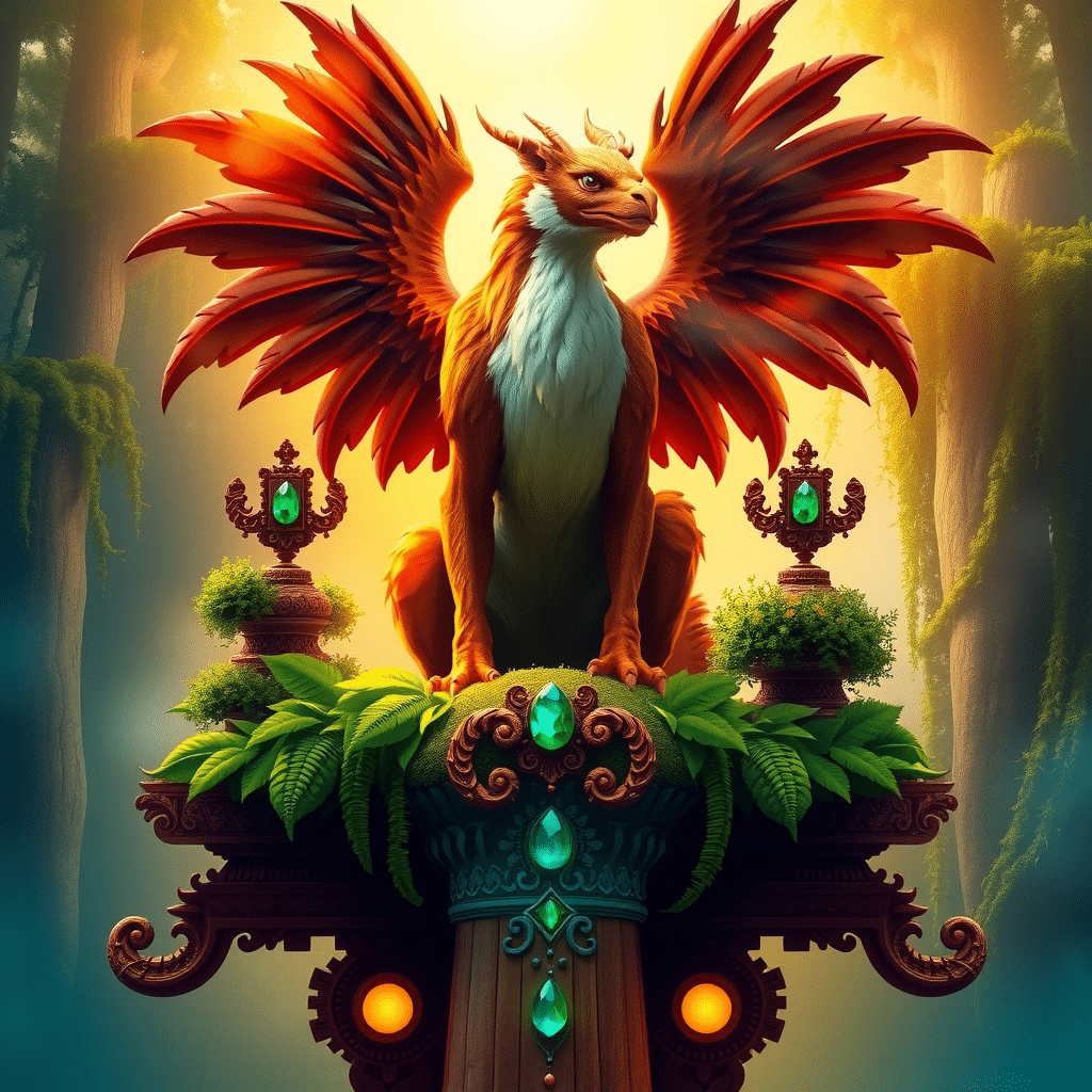 The Griffin of Whispering Emerald Woods Throne