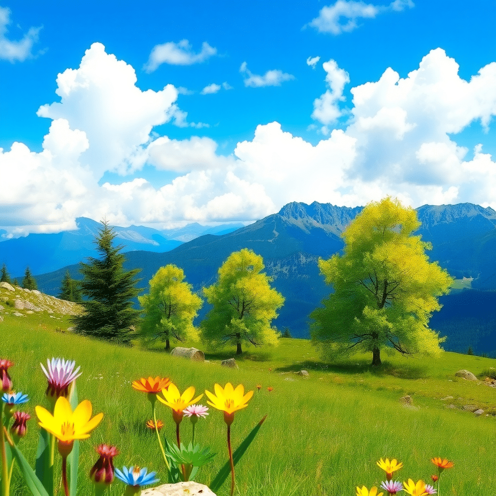 Mountain Oasis of Whispering Wildflower Dreams