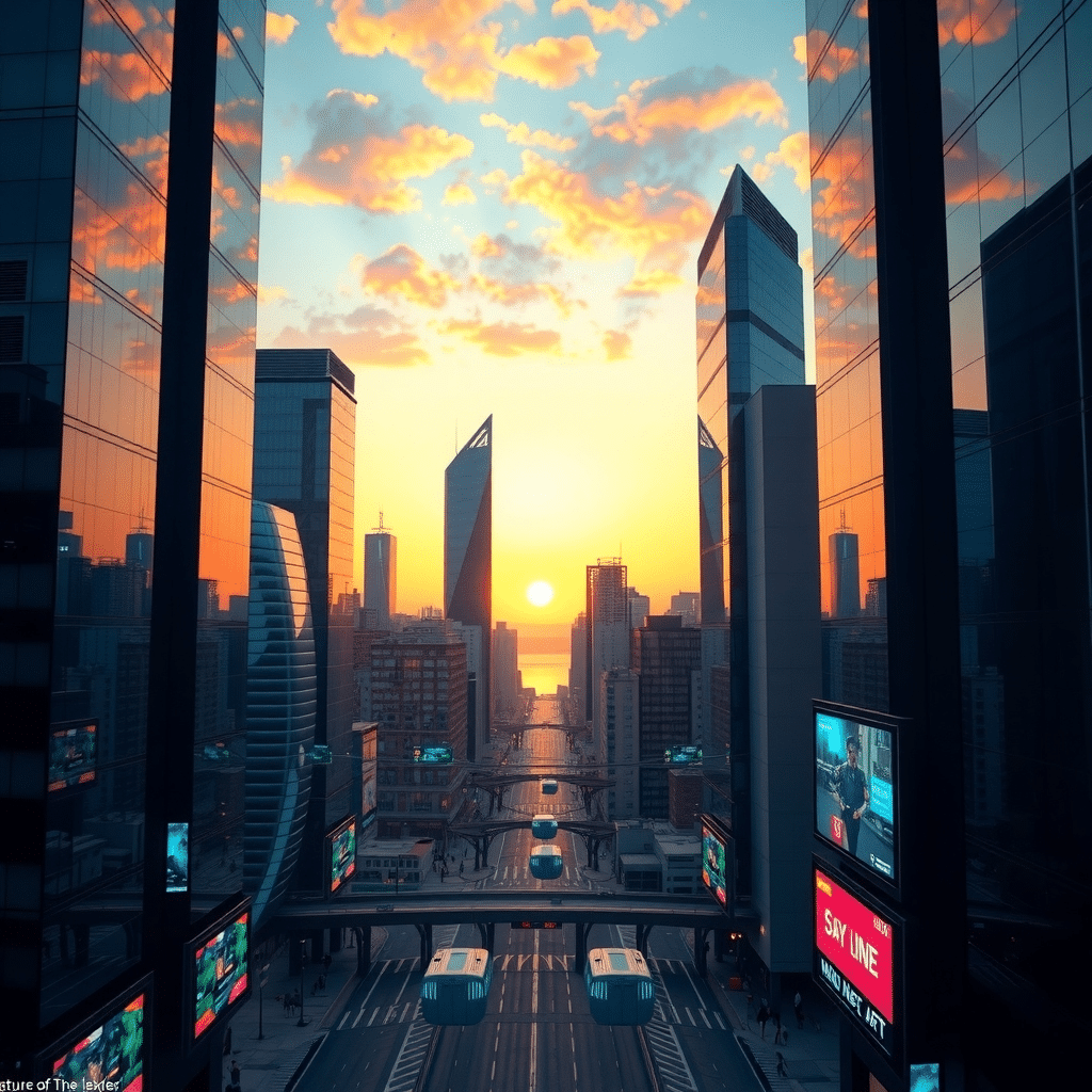 Dawn Breaker: A City Shattered by Colorful Radiance