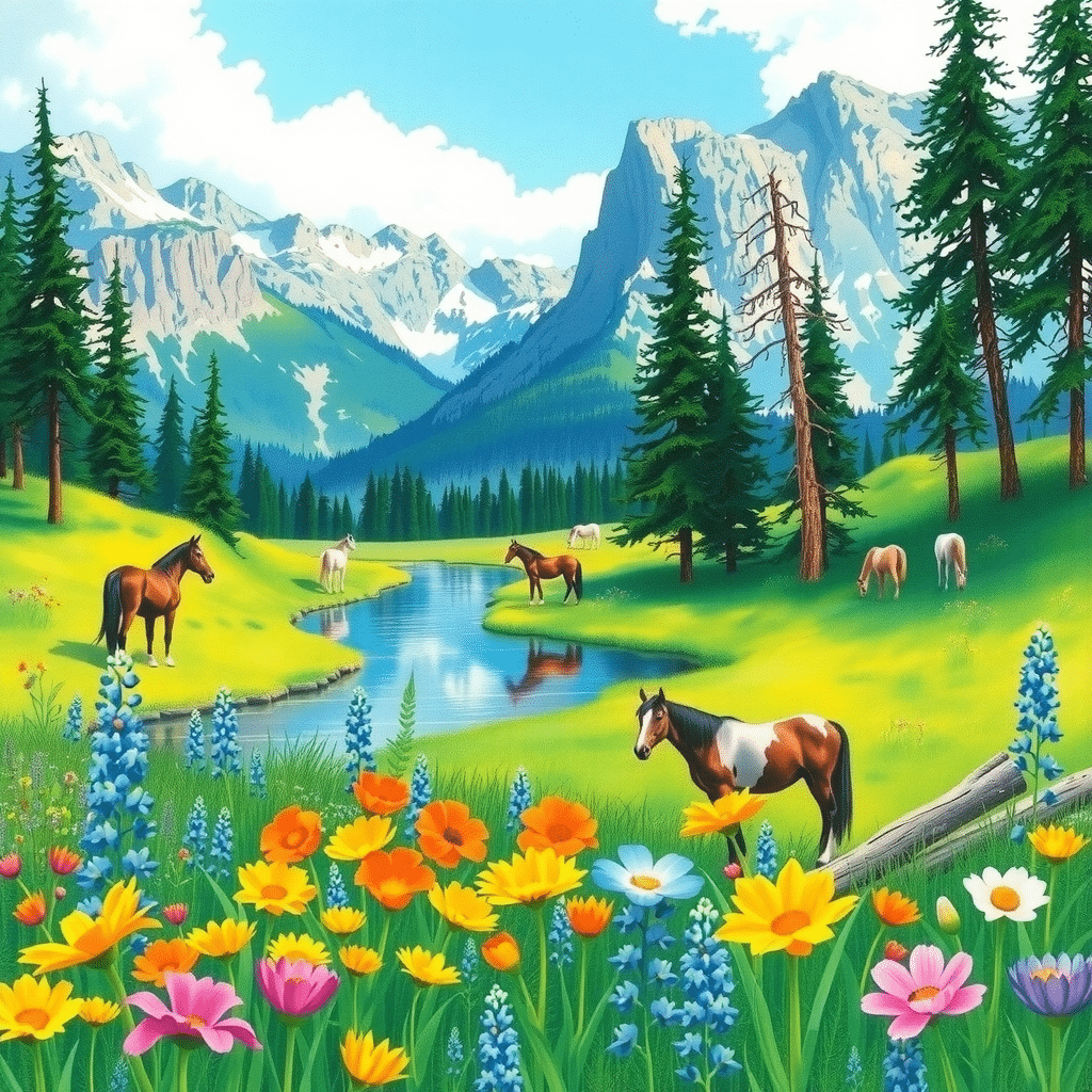 Meadow Serenity: A Vibrant Haven of Nature’s Wonders