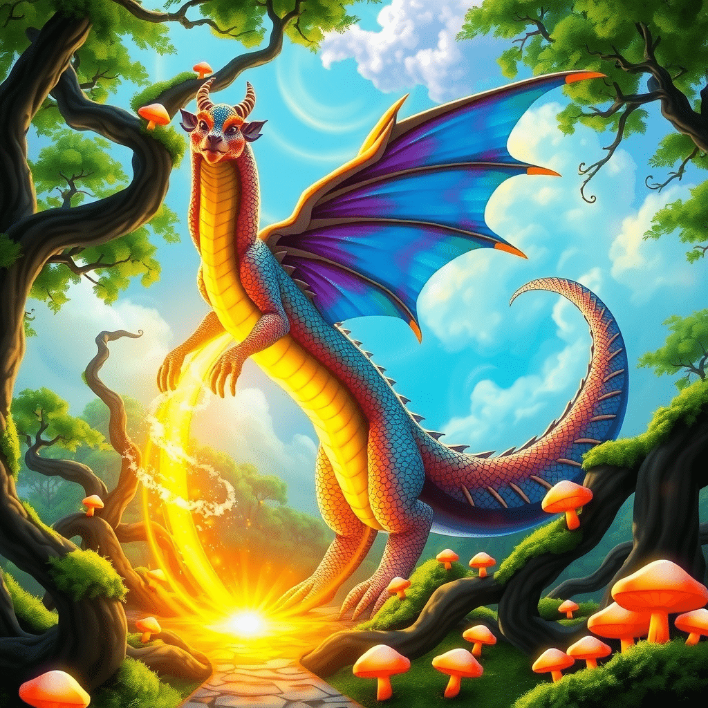 Aurora’s Radiant Dragonburst: Emerald Portal to Elysium