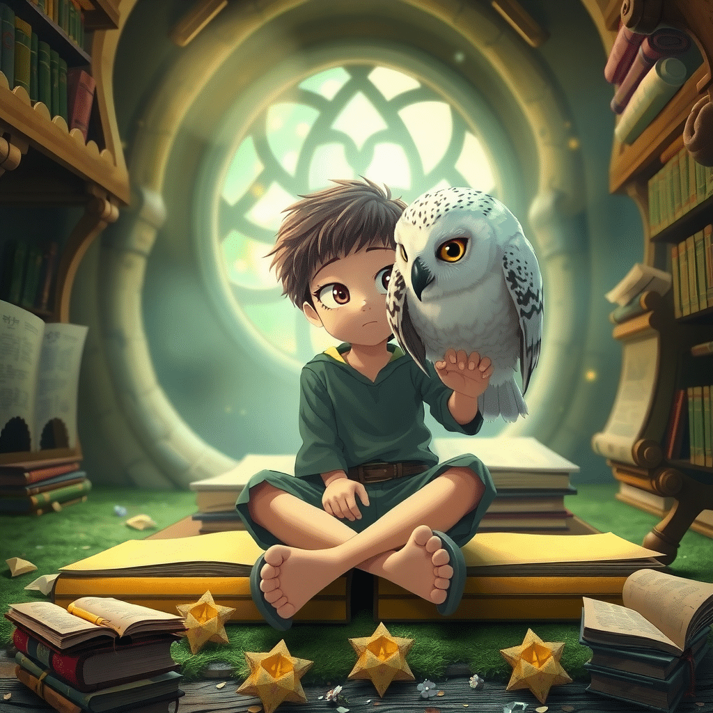 Whispers of Wonder in the Ancient Library Scrolls