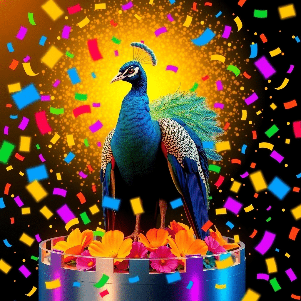 Spectacular Peacock Blows Its Colors Wide Open