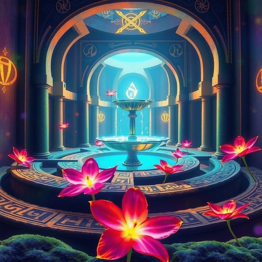 Luminous Labyrinth of Enchanted Moonflower Dreamscape